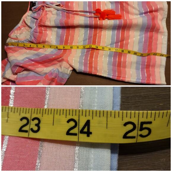 J Crew Peasant top in metallic pastel stripe Size Large - Picture 8 of 13